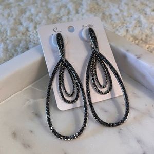 Triple Oval Crystal Earrings